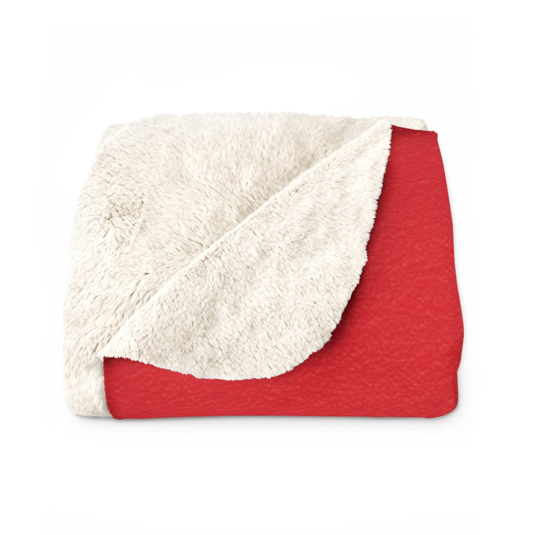 Personalized Red and White Graduation Sherpa Fleece Blanket