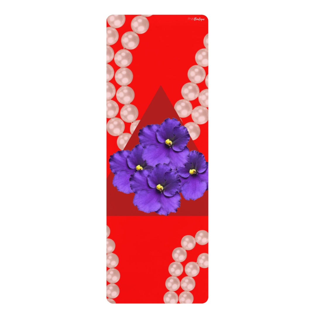 Personalized Red & White Rubber Yoga Mat