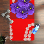 Personalized Red & White Rubber Yoga Mat