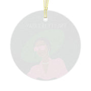 Pink and Green Affair Personalized Glass Ornament