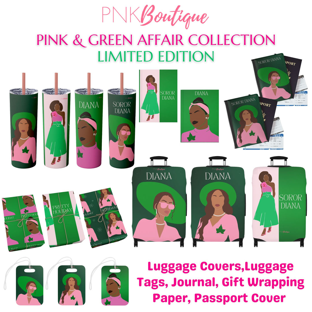 Pink and Green Affair Personalized Hardcover Journal