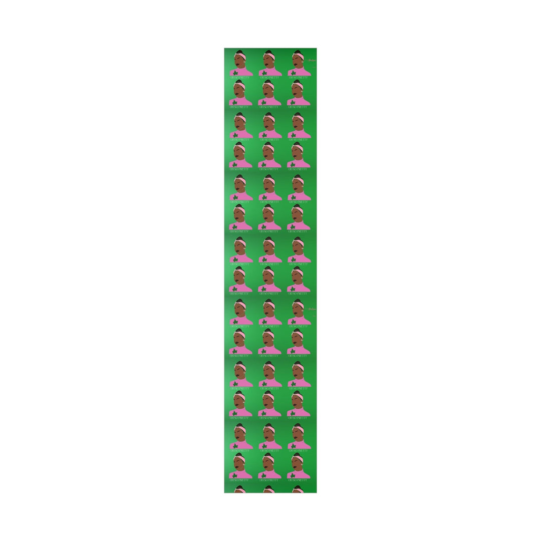 Pink and Green Affair Matilda Personalized Wrapping Paper