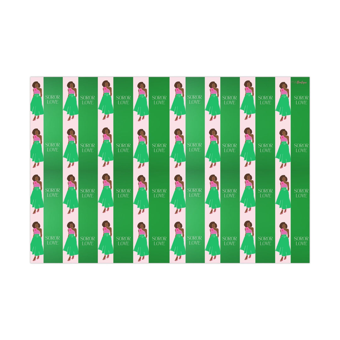 Pink and Green Affair Stacey Personalized Wrapping Paper