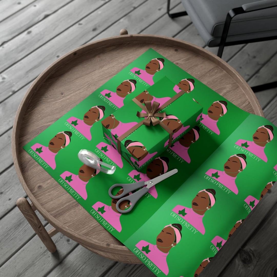 Pink and Green Affair Matilda Personalized Wrapping Paper