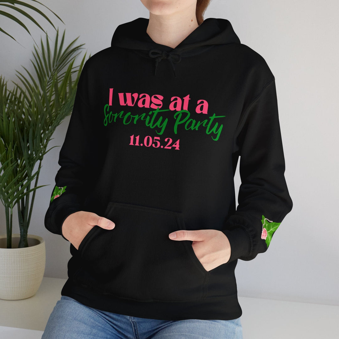 Pink and Green I Was At A Sorority Party Kamala Harris Hoodie Sweatshirt