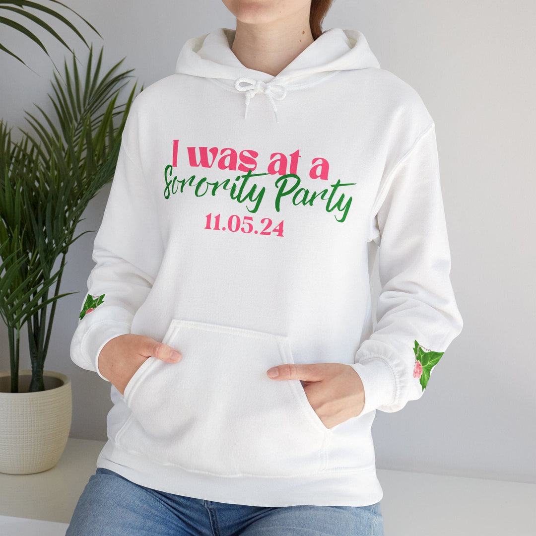 Pink and Green I Was At A Sorority Party Kamala Harris Hoodie Sweatshirt