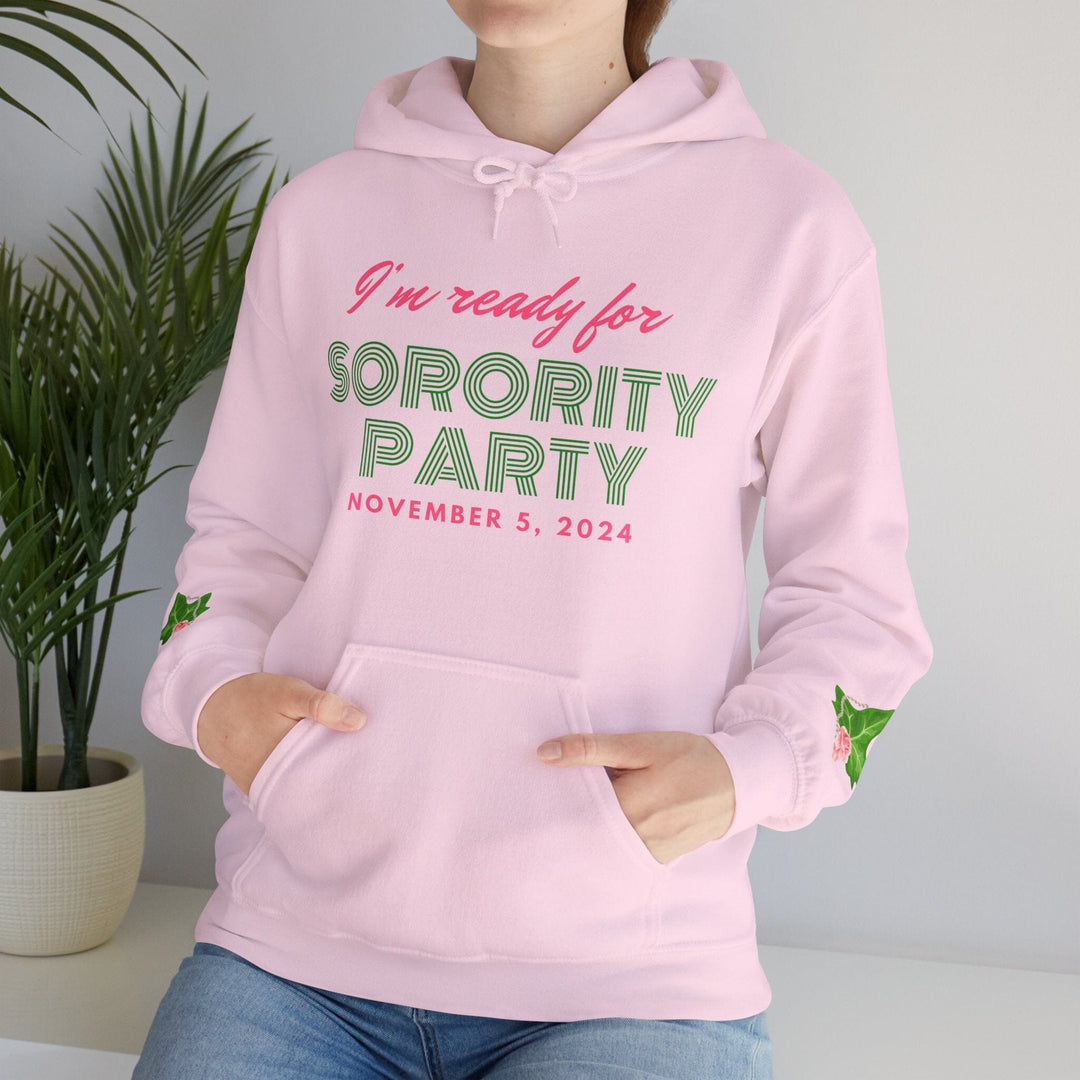 Pink and Green I'm Ready for Sorority Party Kamala Hoodie Sweatshirt