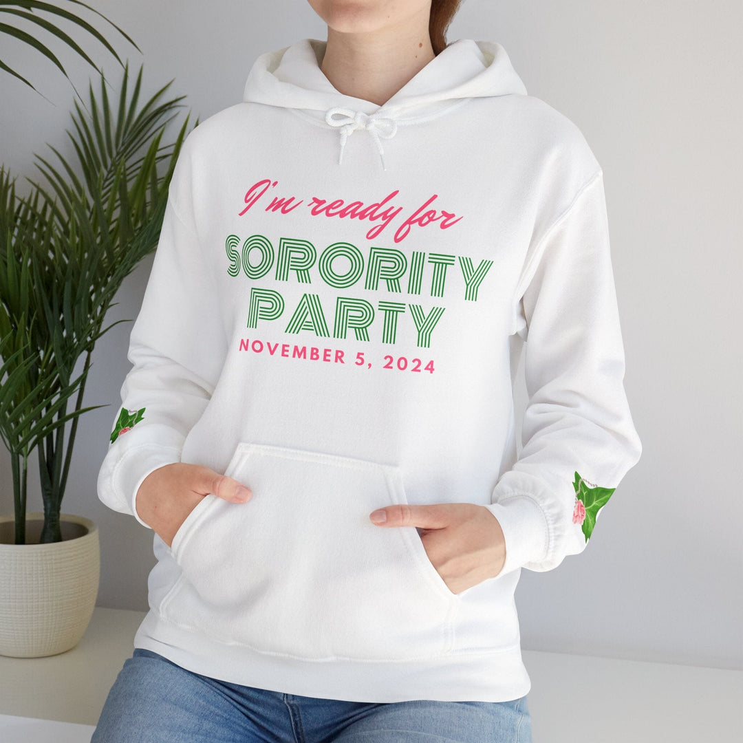 Pink and Green I'm Ready for Sorority Party Kamala Hoodie Sweatshirt