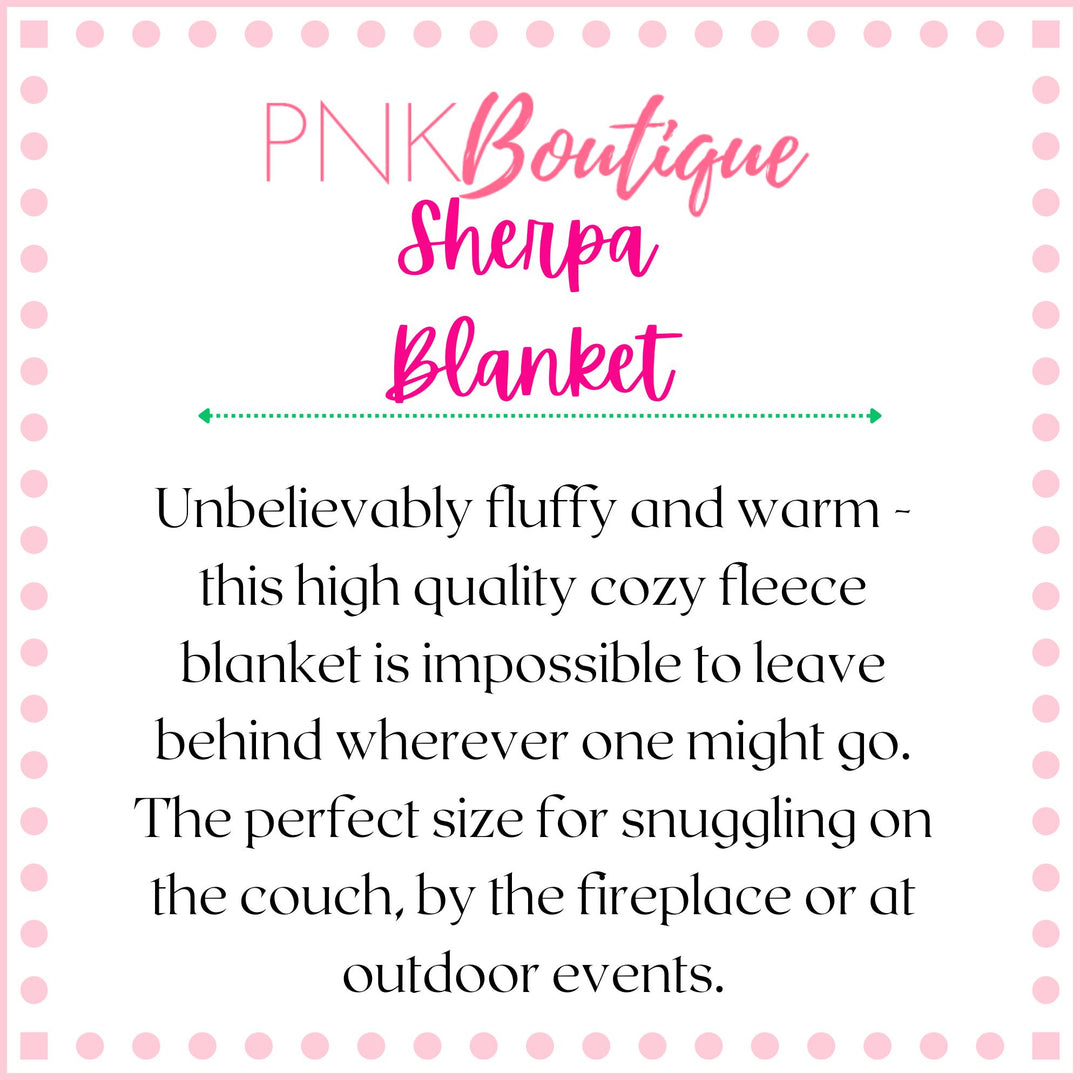 Pink and Green Ivy and Pearls Custom Sherpa Fleece Blanket