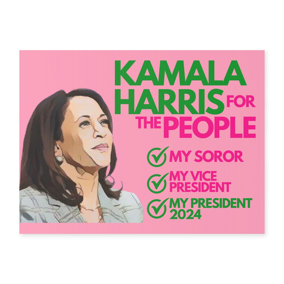 Pink and Green Kamala Harris For the People Yard Sign