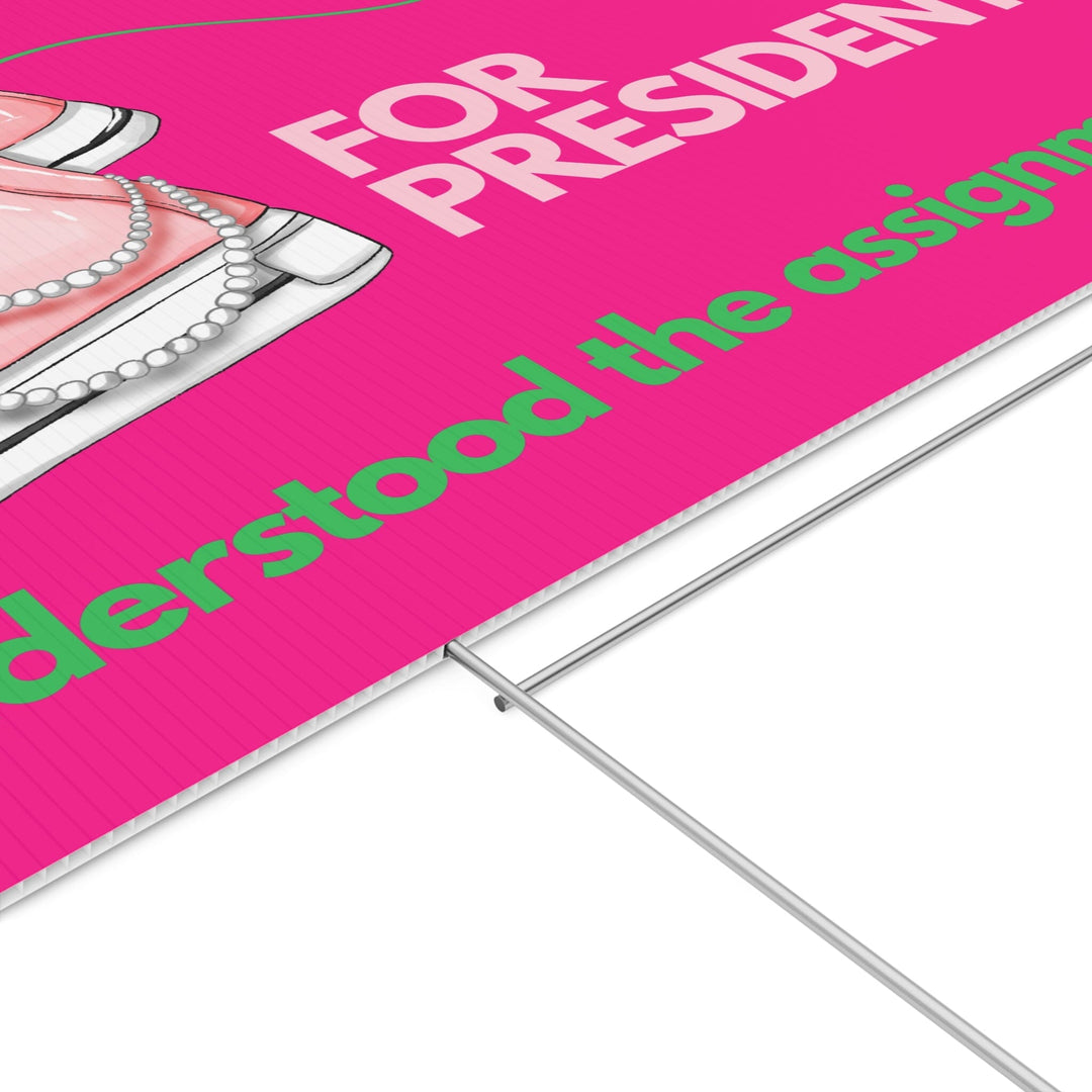 Pink and Green Kamala Harris Yard Sign