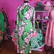 Pink and Green Maxi Dress