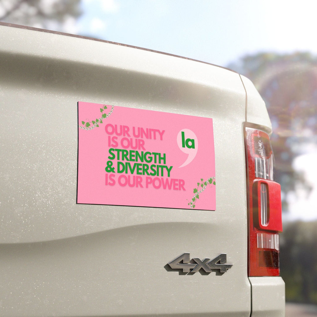 Pink and Green Strength & Diversity Is Our Power Kamala Harris Car Magnets