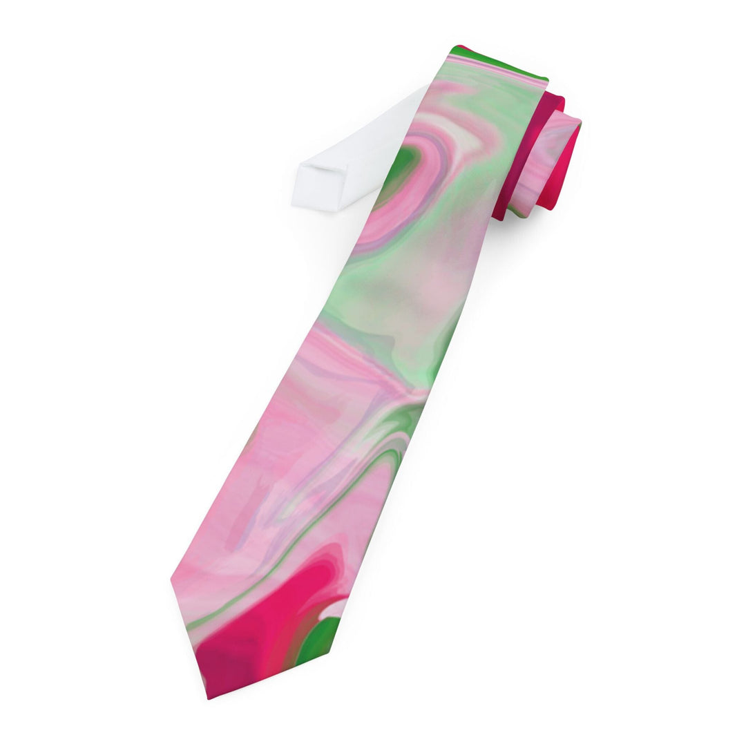 Pink and Green Watercolor Sorority Inspired Necktie