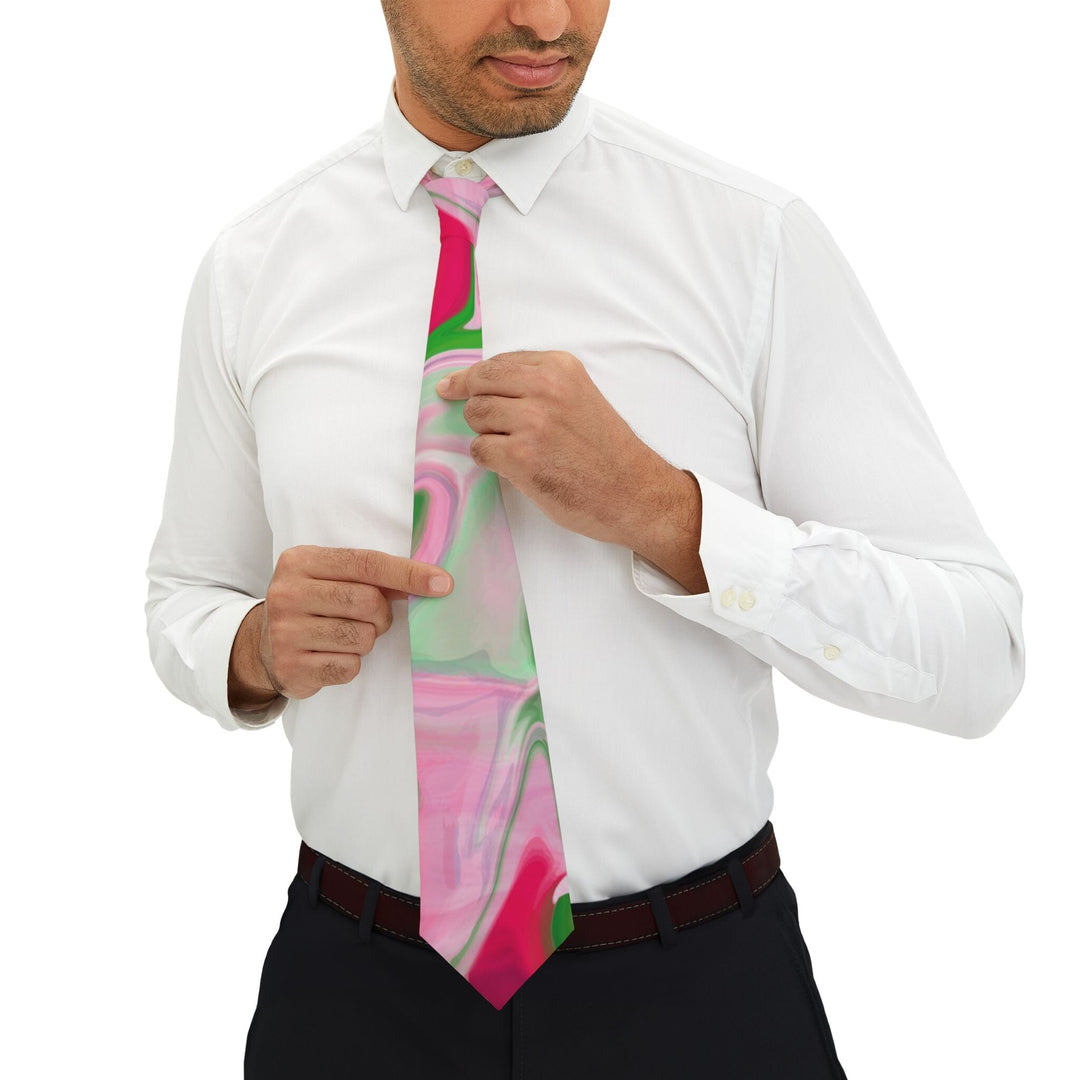 Pink and Green Watercolor Sorority Inspired Necktie