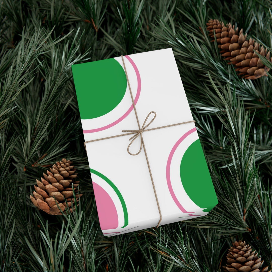 Pink & Green Dots Gift Wrapping Paper