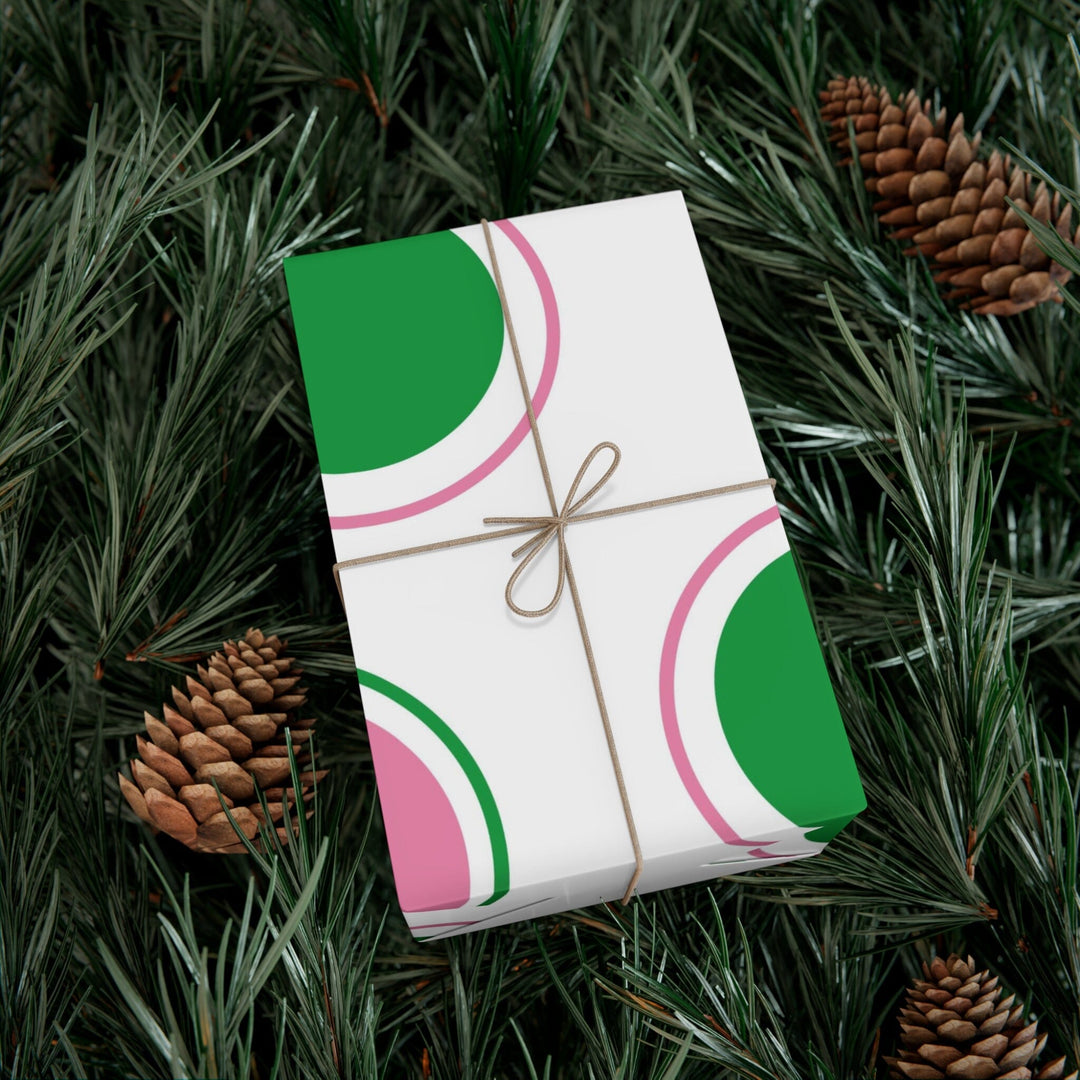 Pink & Green Dots Gift Wrapping Paper