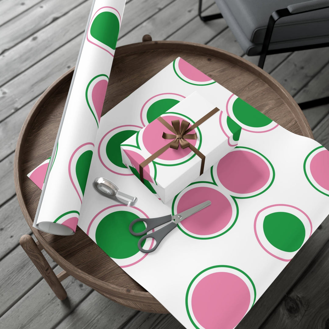 Pink & Green Dots Gift Wrapping Paper