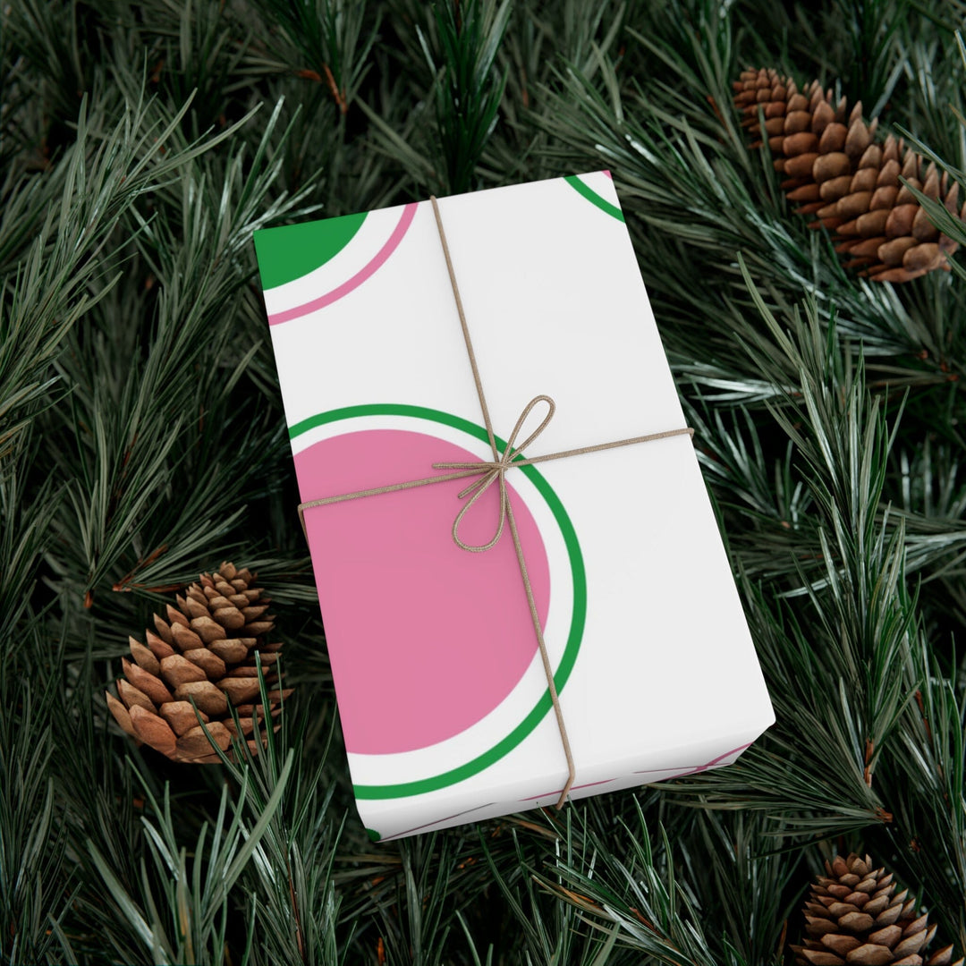 Pink & Green Dots Gift Wrapping Paper