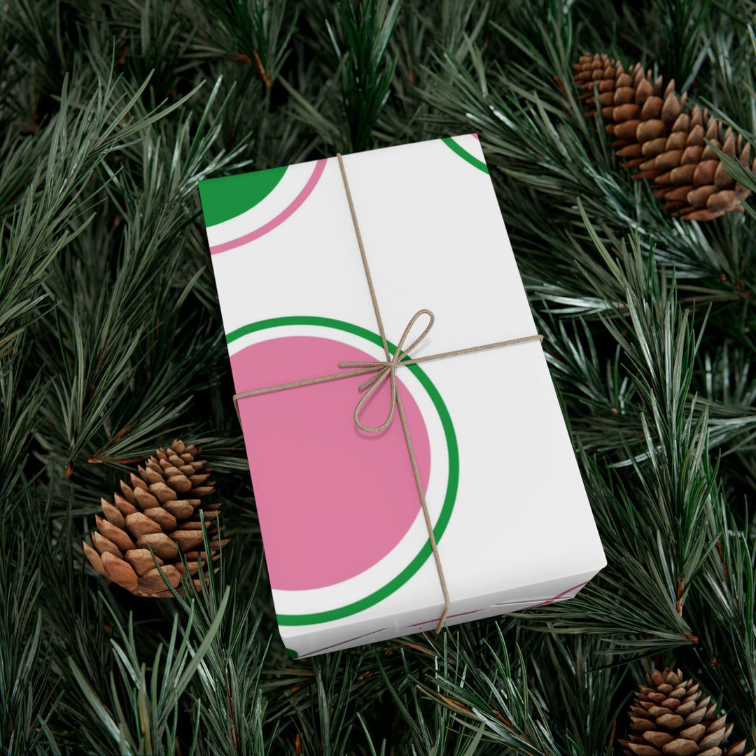 Pink & Green Dots Gift Wrapping Paper