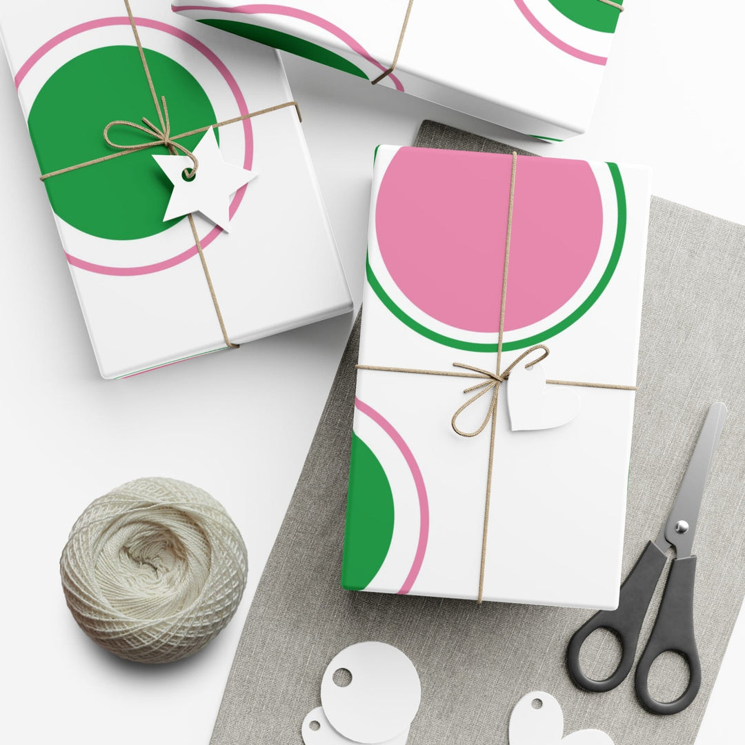 Pink & Green Dots Gift Wrapping Paper