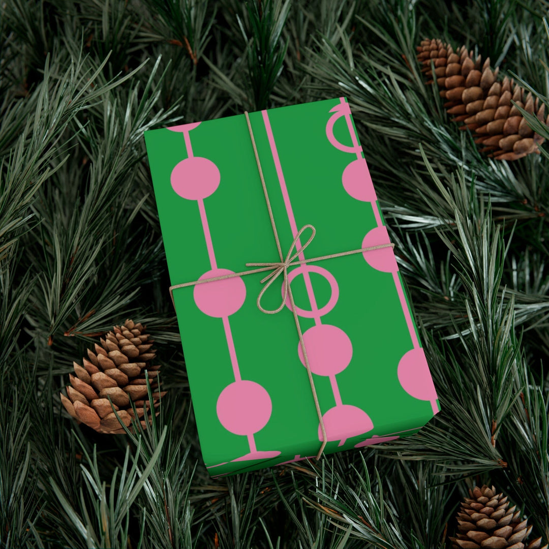 Pink & Green Polka Gift Wrapping Papers