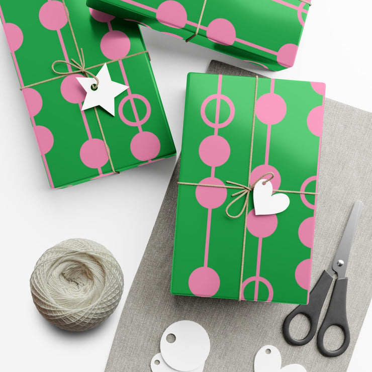 Pink & Green Polka Gift Wrapping Papers