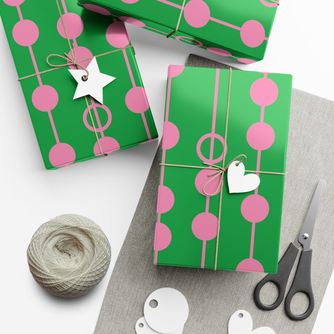 Pink & Green Polka Gift Wrapping Papers