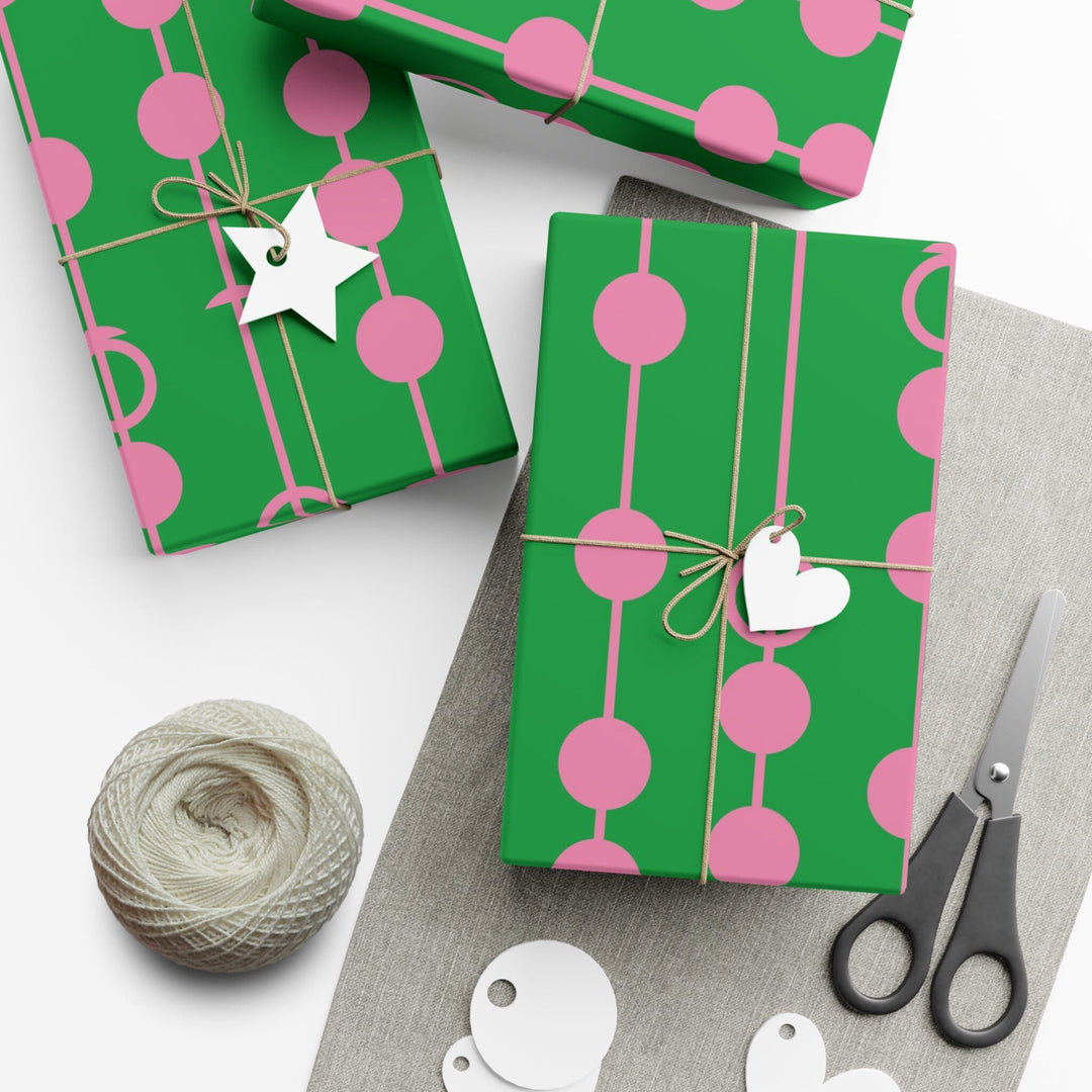 Pink & Green Polka Gift Wrapping Papers