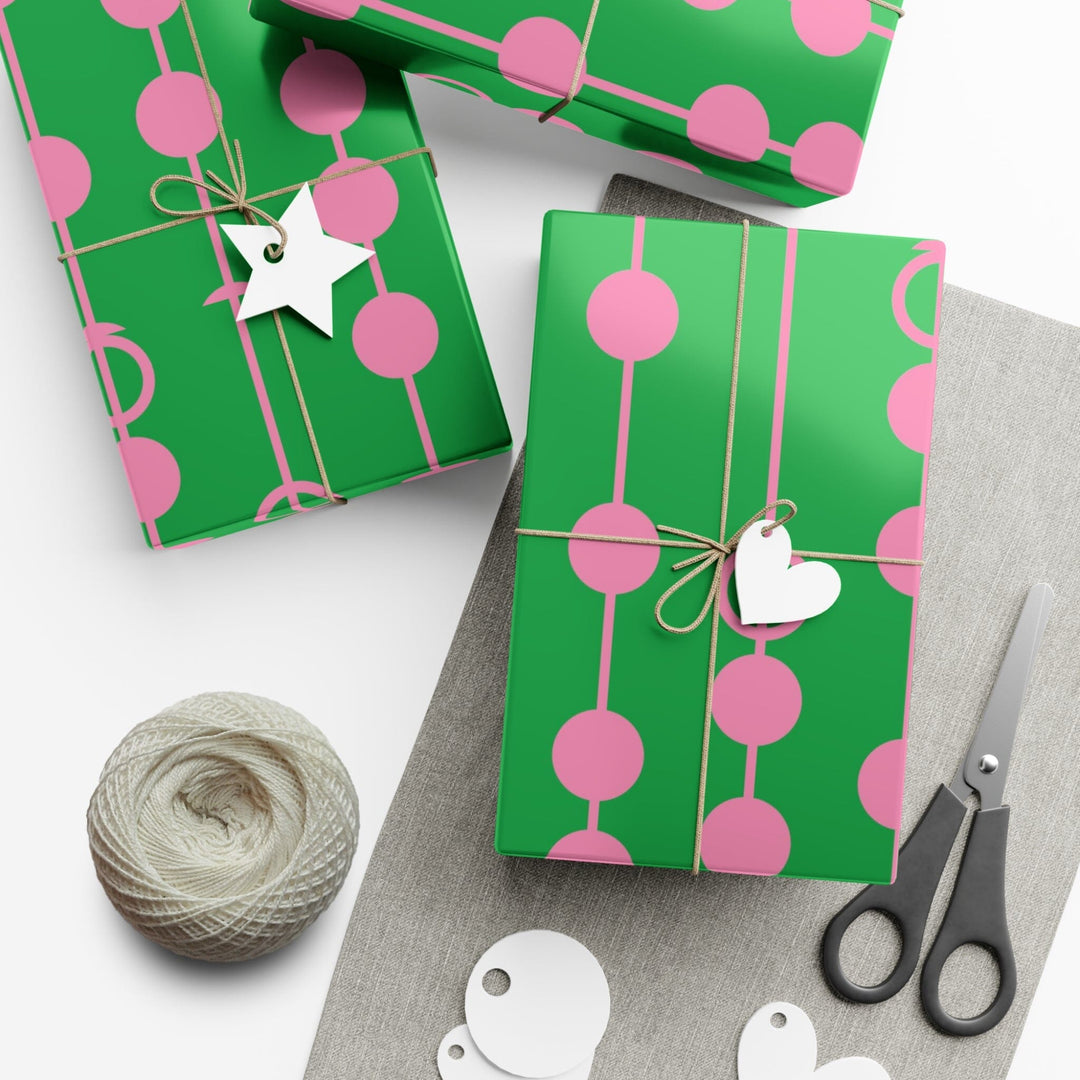 Pink & Green Polka Gift Wrapping Papers