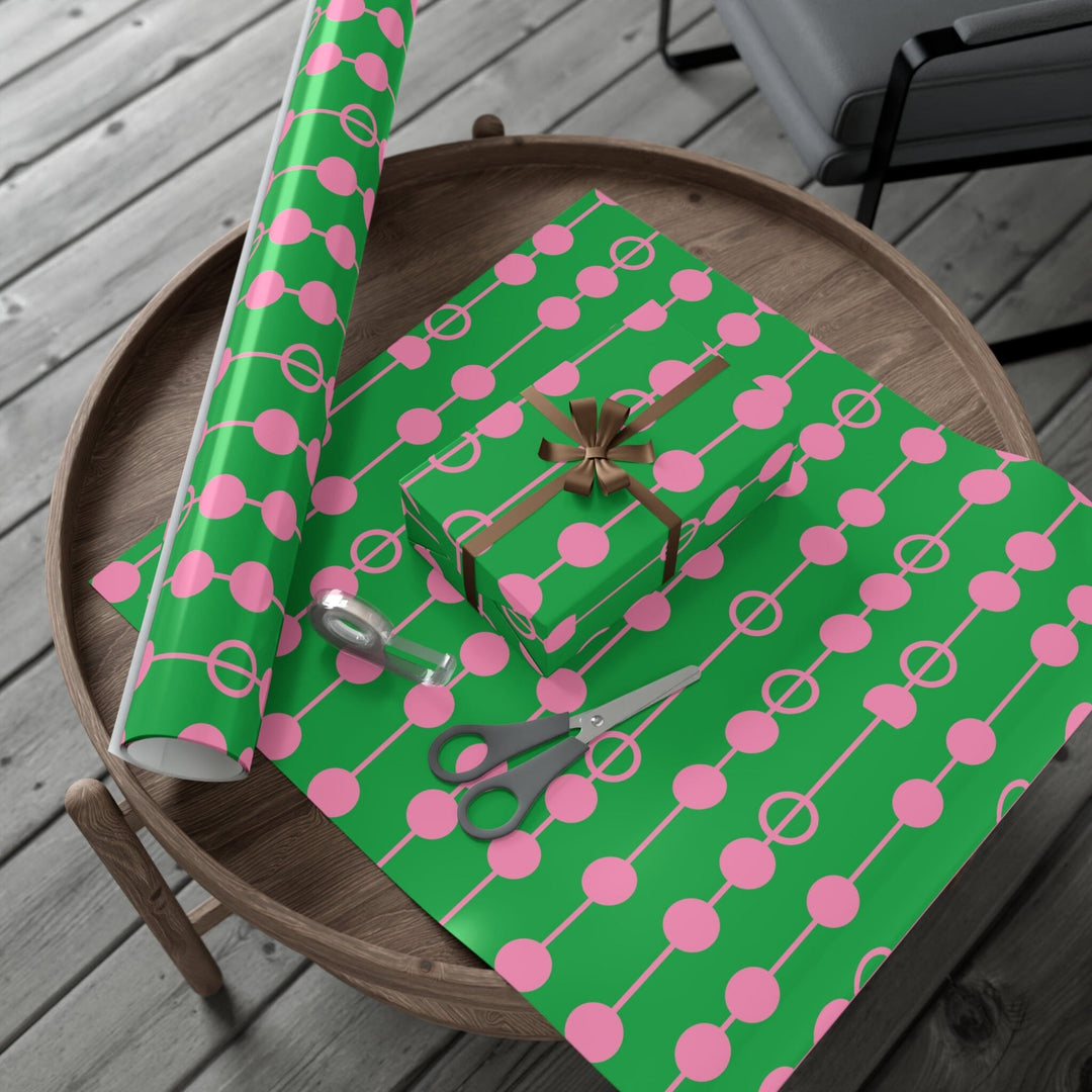 Pink & Green Polka Gift Wrapping Papers