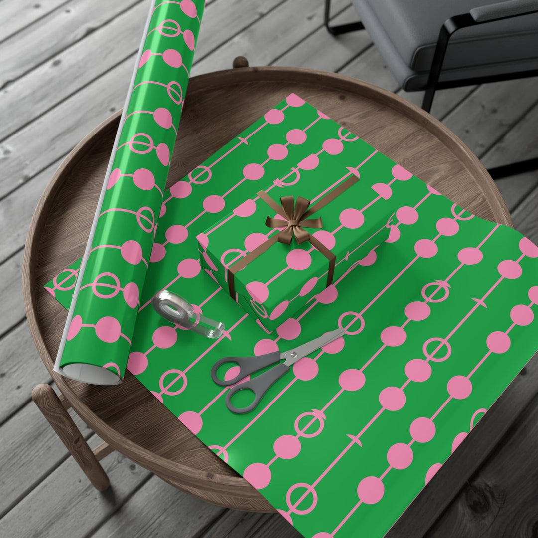 Pink & Green Polka Gift Wrapping Papers