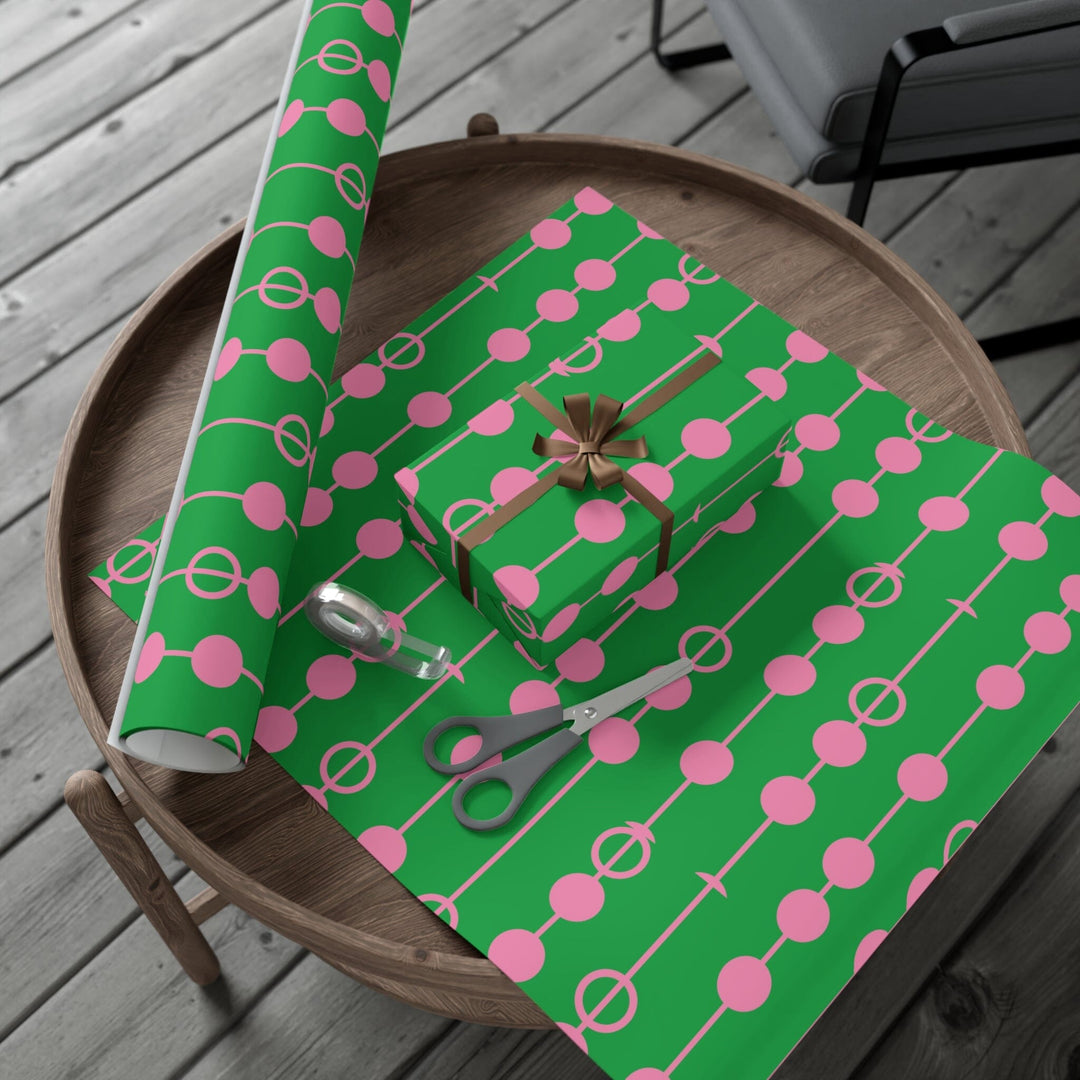 Pink & Green Polka Gift Wrapping Papers