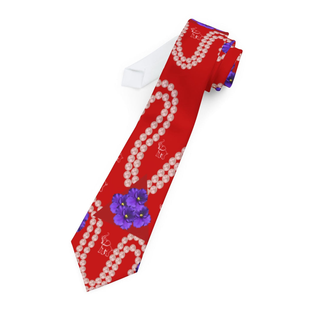 Red and White Delta Sorority Inspired Necktie