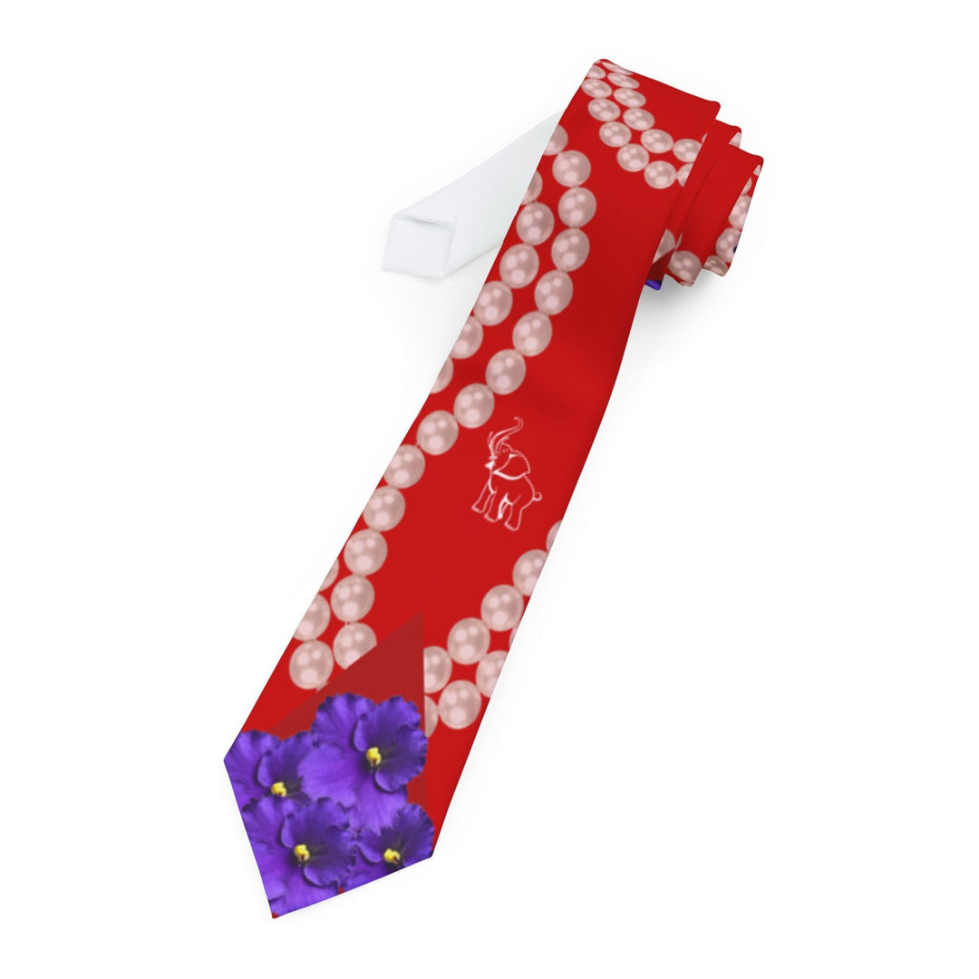 Red and White Delta Sorority Inspired Necktie
