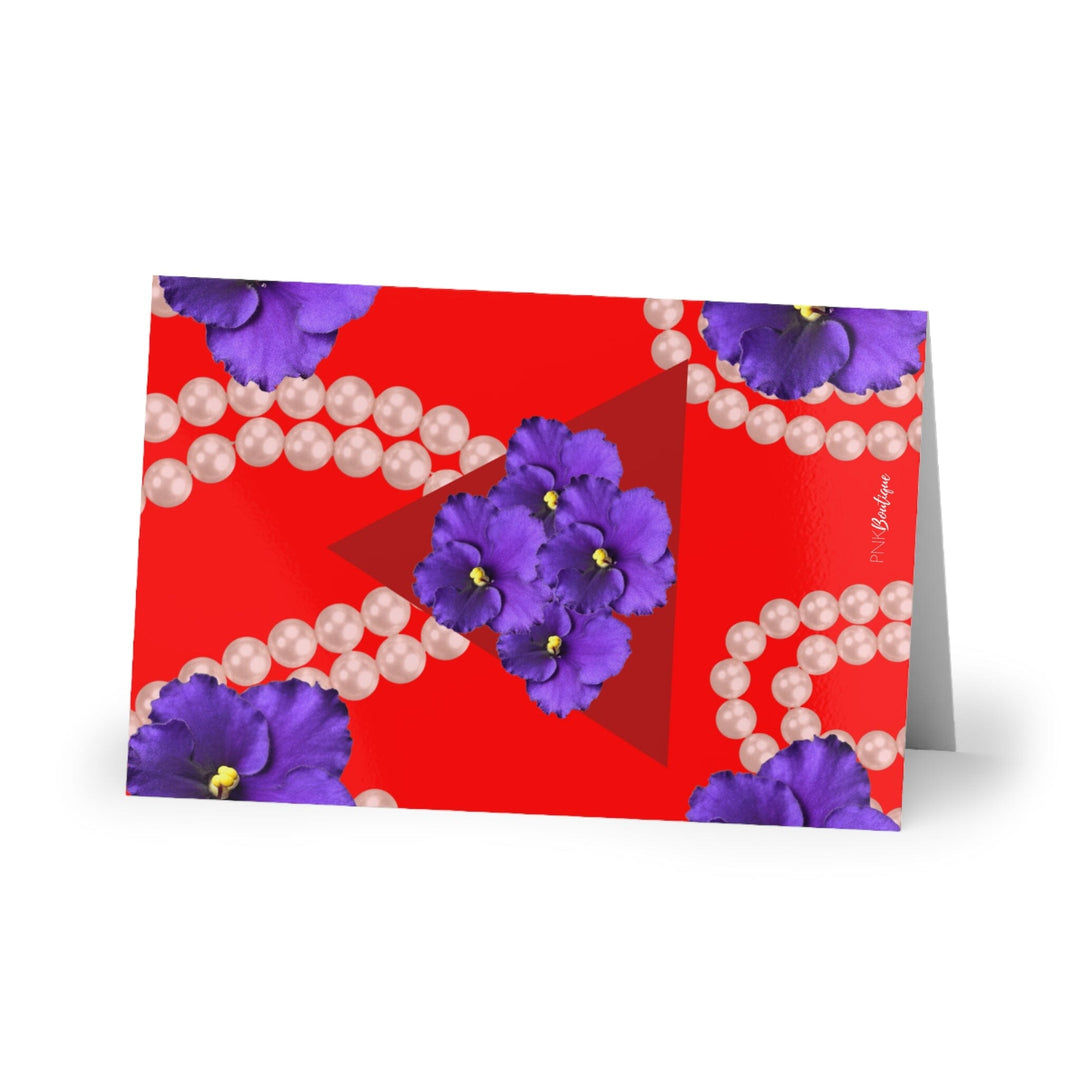 Red and White Greeting Cards (10-pcs)