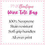 Red and White Personalized Wine Tote Bag
