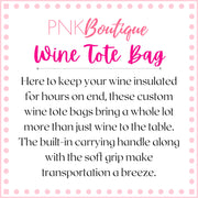 Red and White Personalized Wine Tote Bag