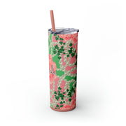 Signature 2 Pink & Green Personalized Skinny Tumbler with Straw, 20oz
