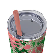 Signature 2 Pink & Green Personalized Skinny Tumbler with Straw, 20oz