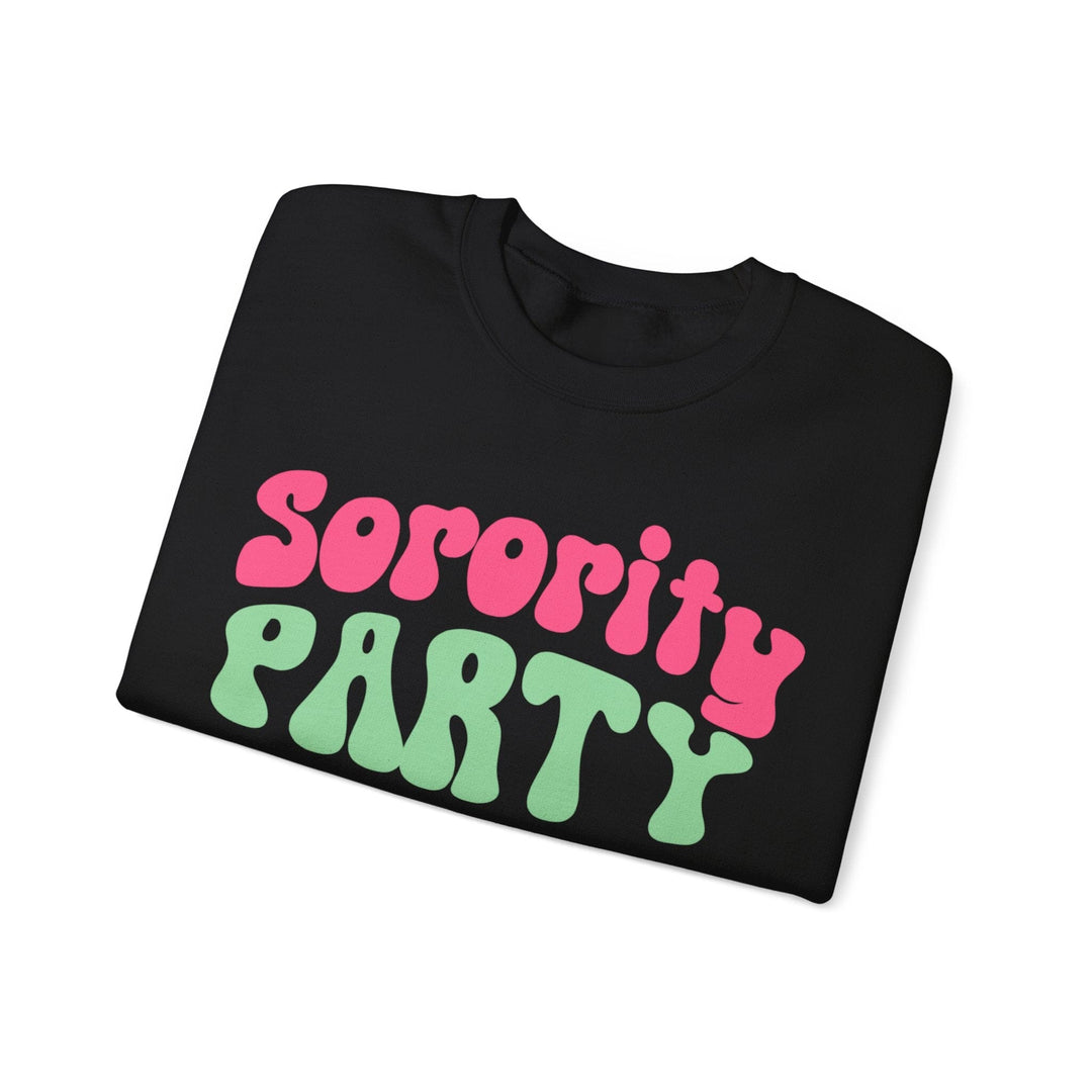 Sorority Party Pink and Green Crewneck Sweatshirt