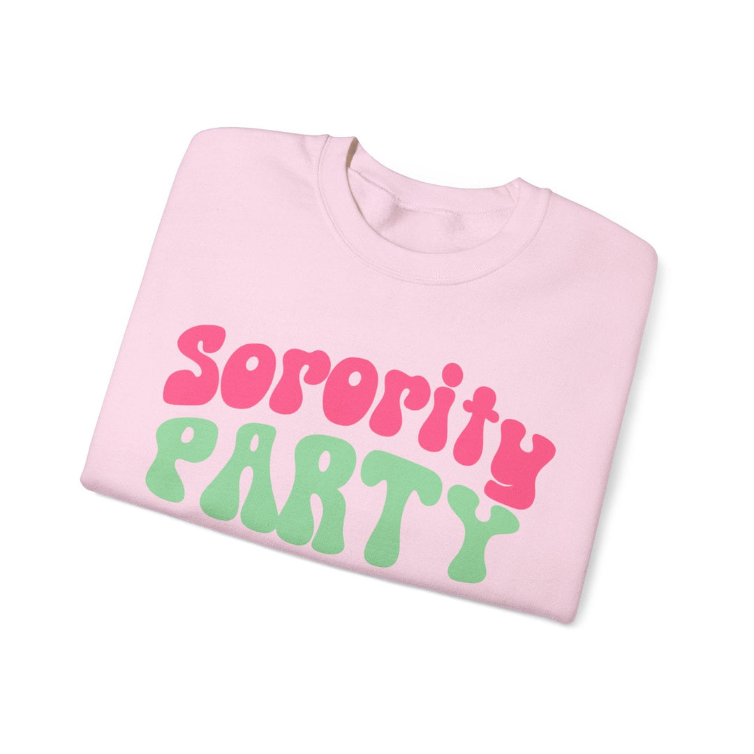 Sorority Party Pink and Green Crewneck Sweatshirt