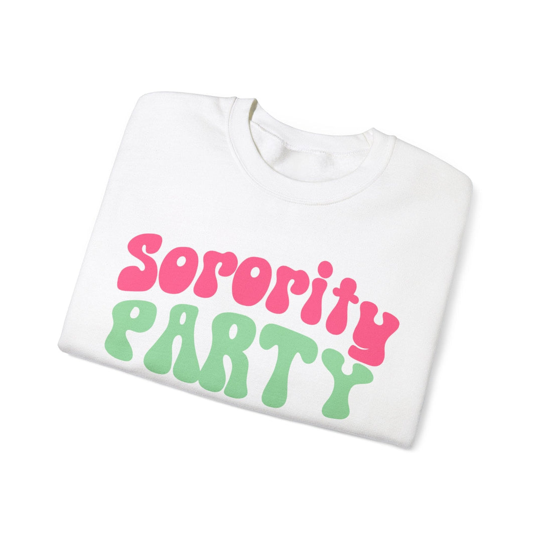 Sorority Party Pink and Green Crewneck Sweatshirt