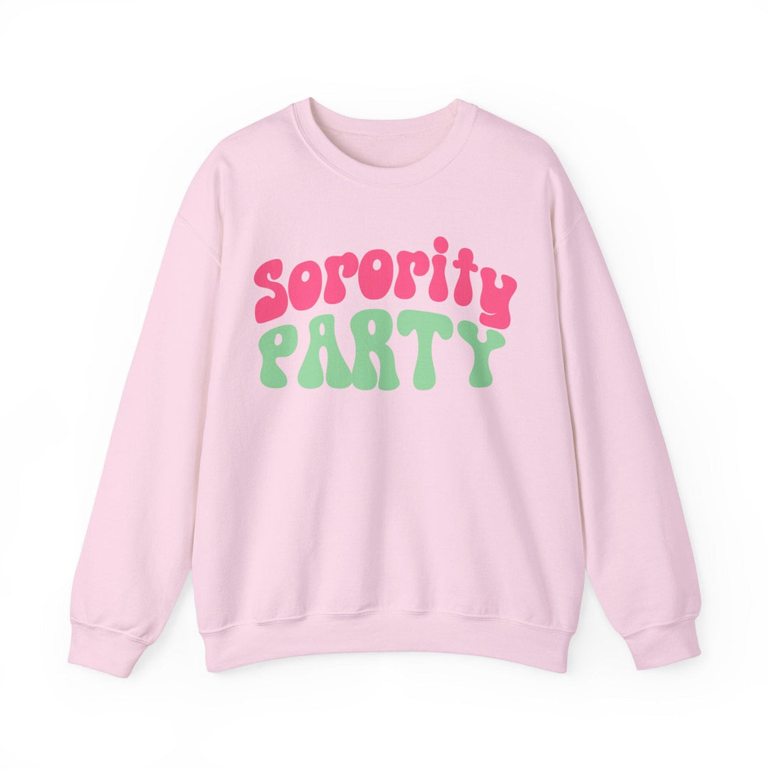 Sorority Party Pink and Green Crewneck Sweatshirt