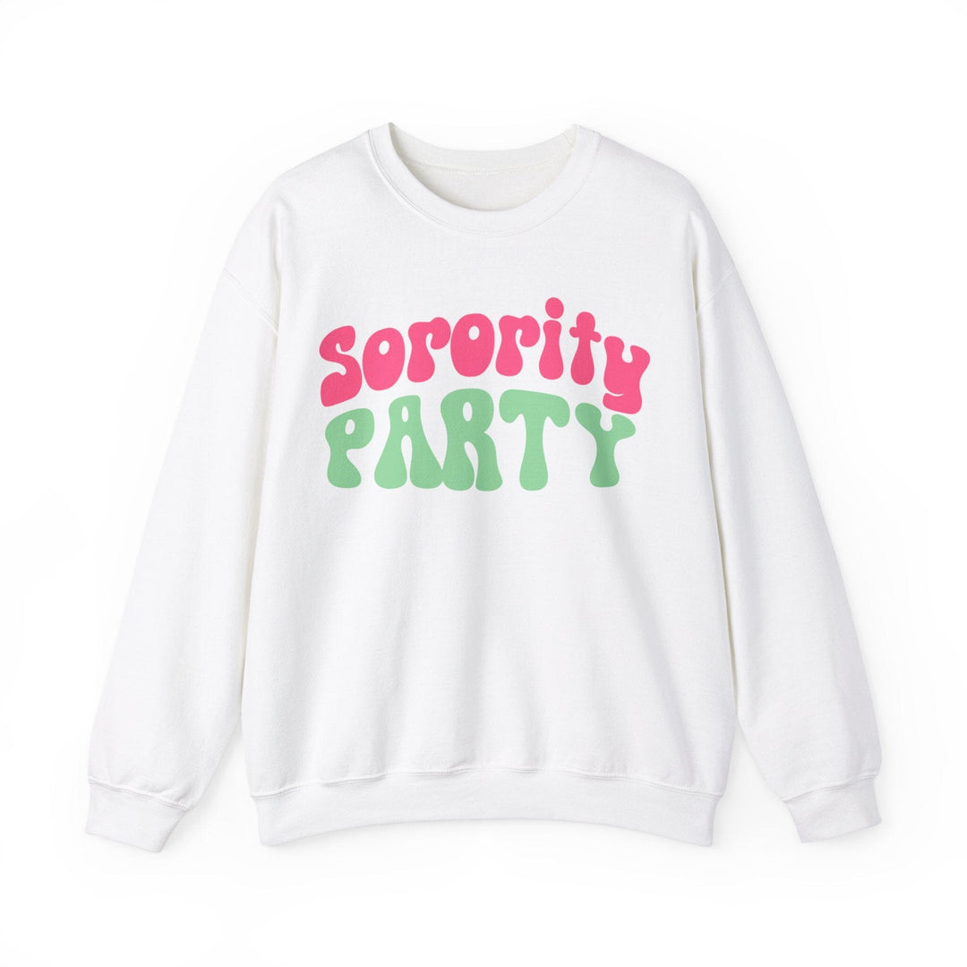 Sorority Party Pink and Green Crewneck Sweatshirt