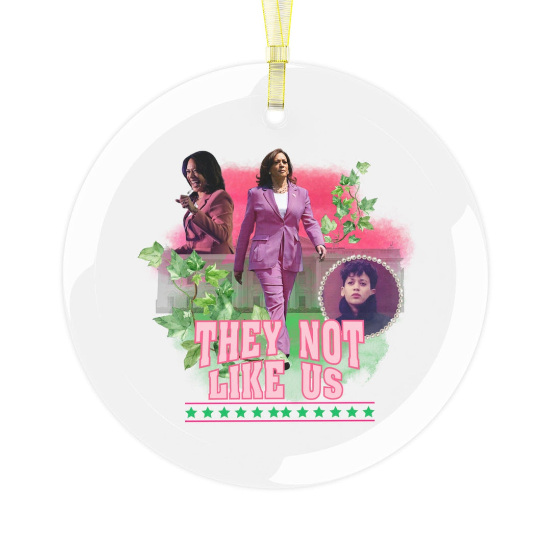 They Not Like Us Kamala Harris Glass Ornament