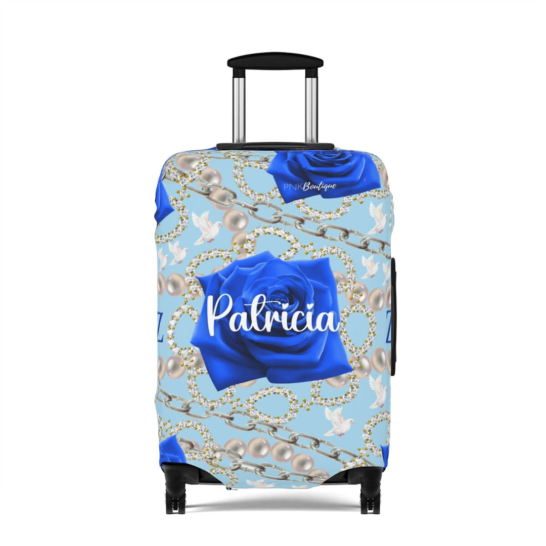 Zeta Blue and White Luggage Cover