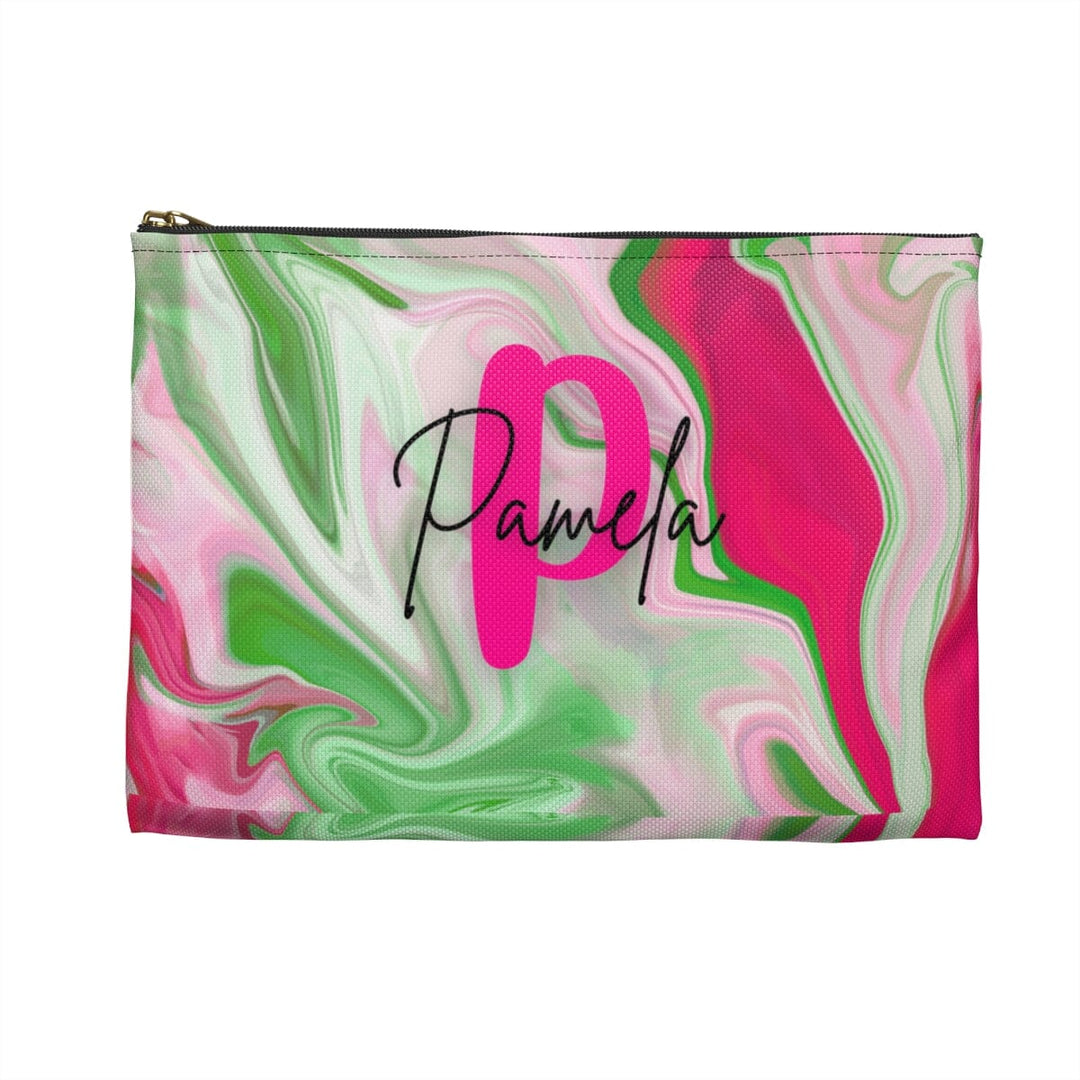 PNK Watercolor Pink & Green Accessory Pouch