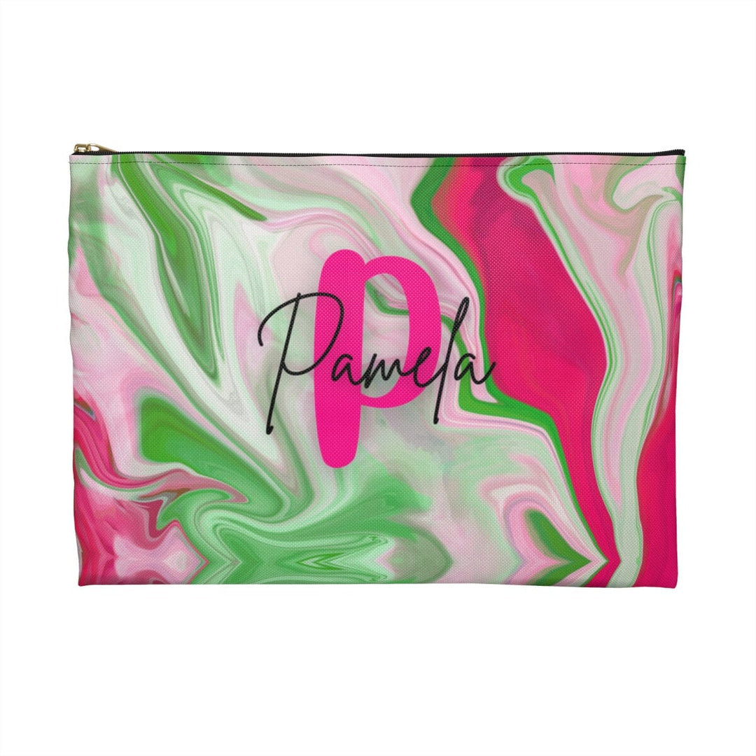 PNK Watercolor Pink & Green Accessory Pouch