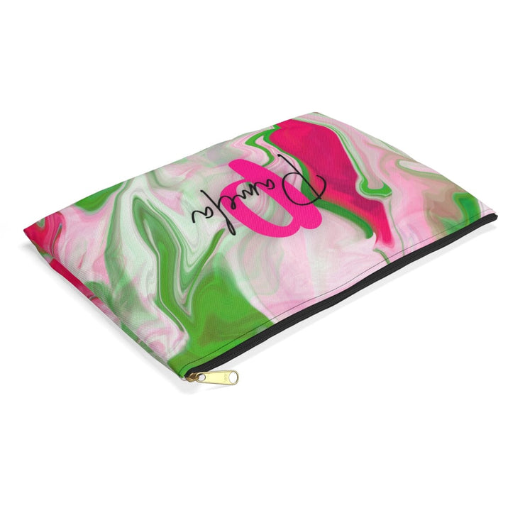 PNK Watercolor Pink & Green Accessory Pouch